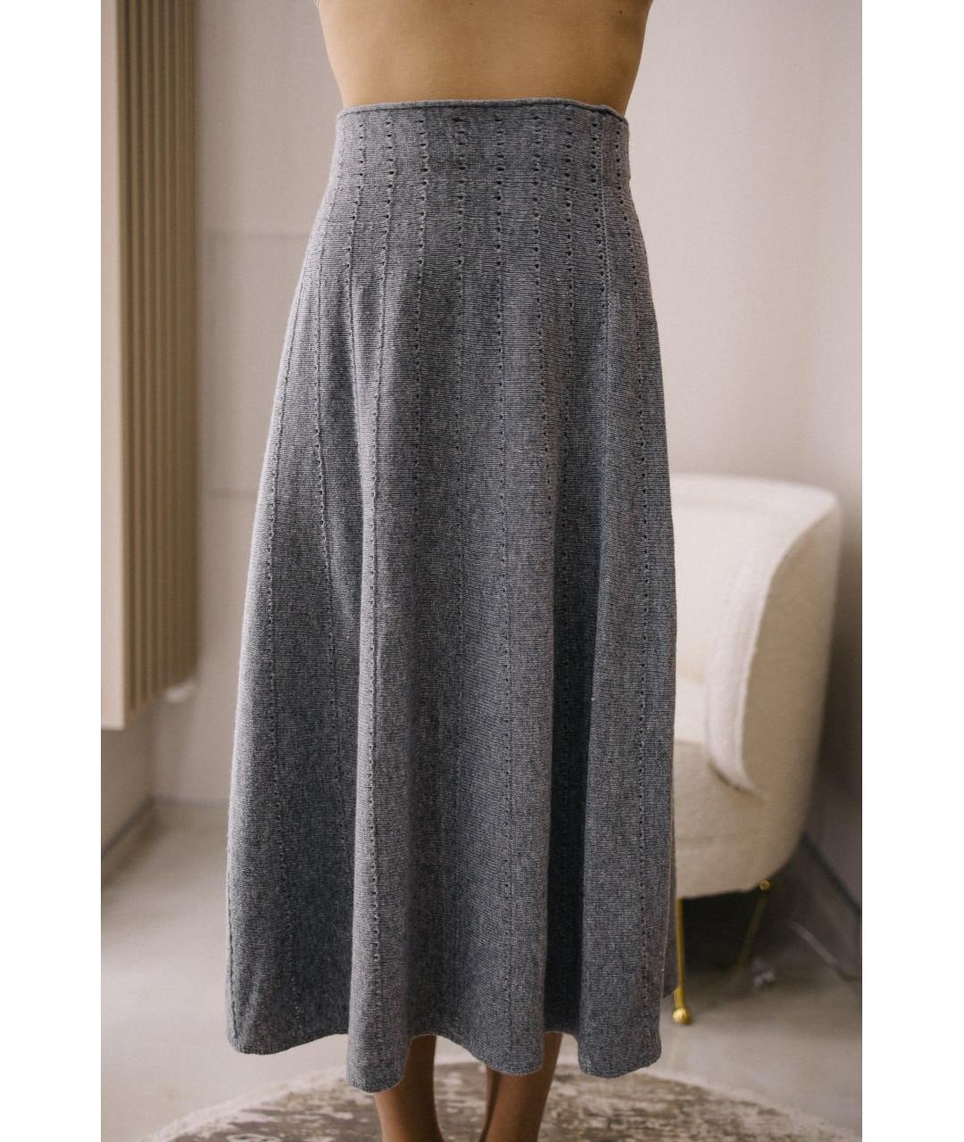 ERMANNO SCERVINO Серая вискозная юбка миди, фото 6
