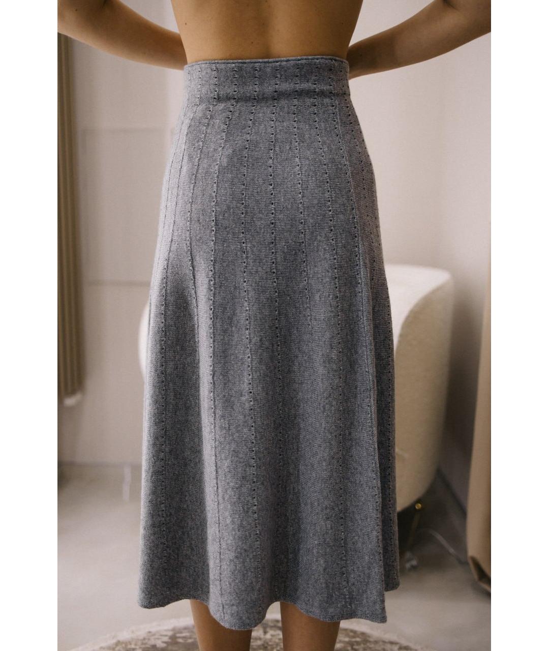 ERMANNO SCERVINO Серая вискозная юбка миди, фото 2
