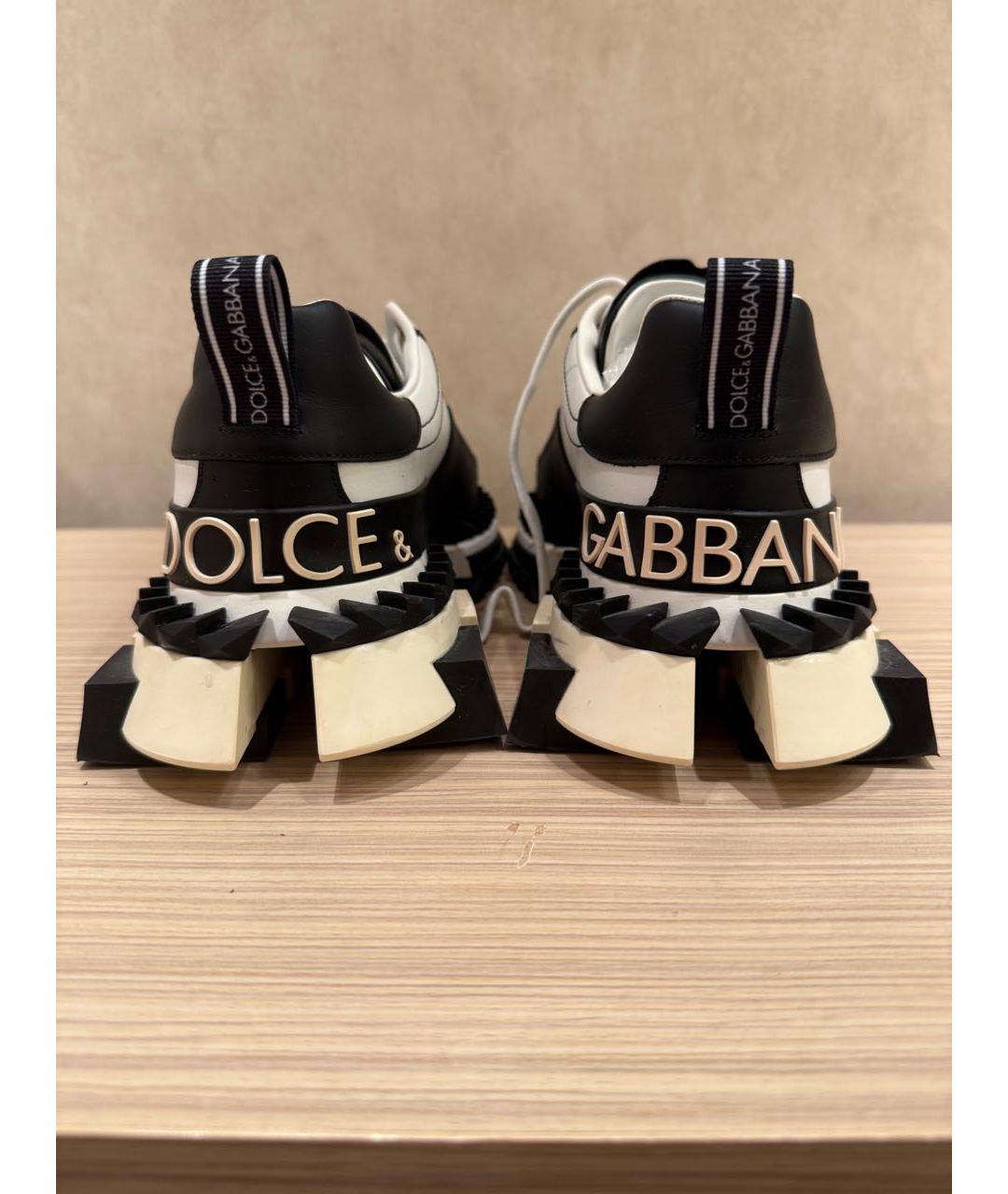 DOLCE&GABBANA Белые кожаные низкие кроссовки / кеды, фото 4