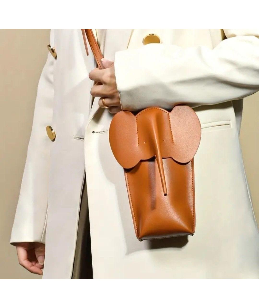 LOEWE Коричневая кожаная сумка через плечо, фото 2