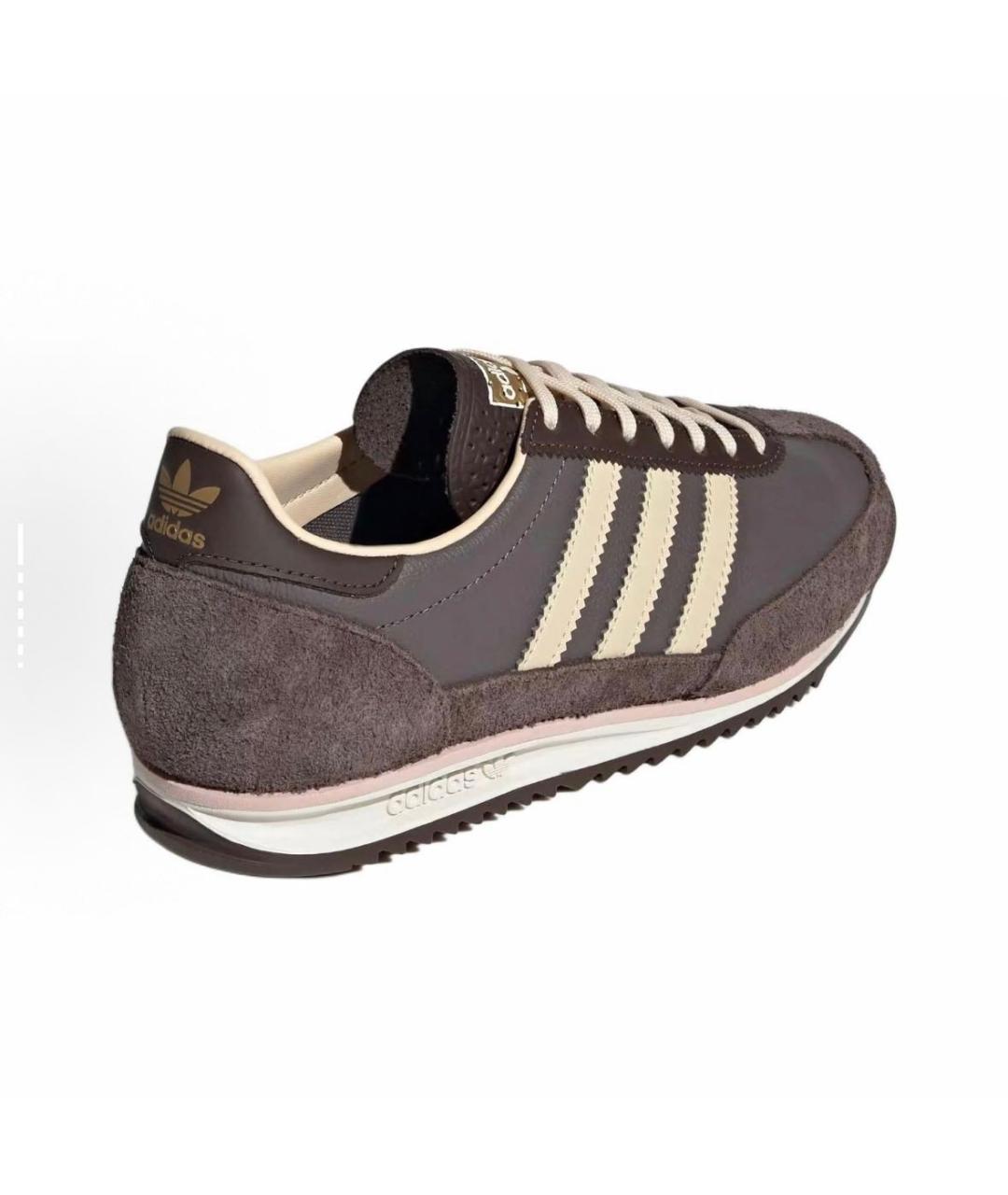 ADIDAS Коричневые кожаные кроссовки, фото 4