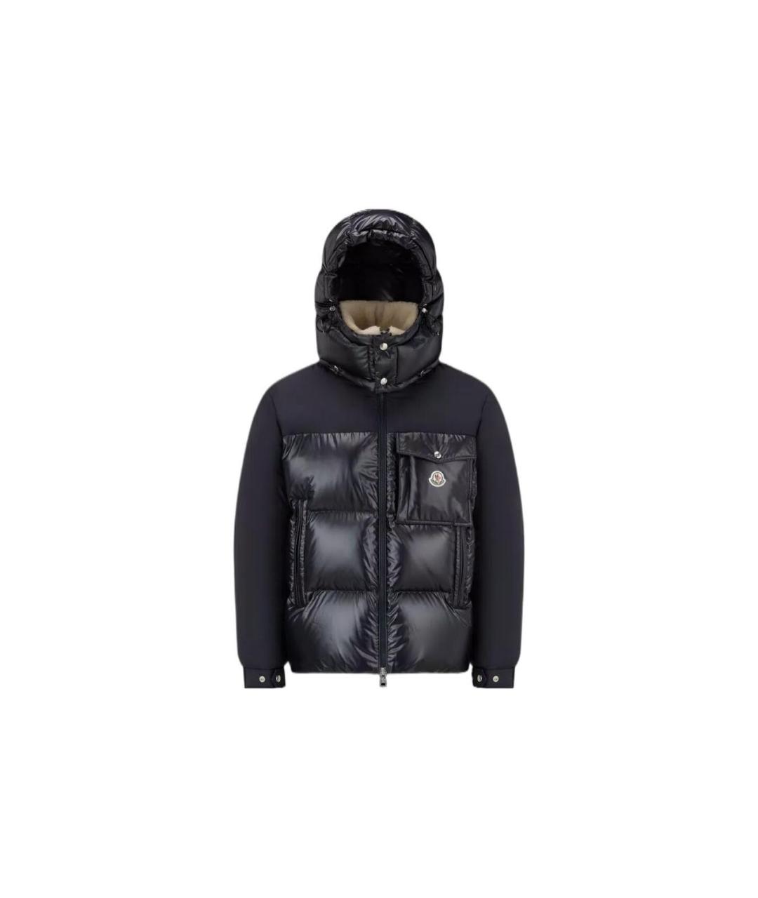 MONCLER Черный синтетический пуховик, фото 8