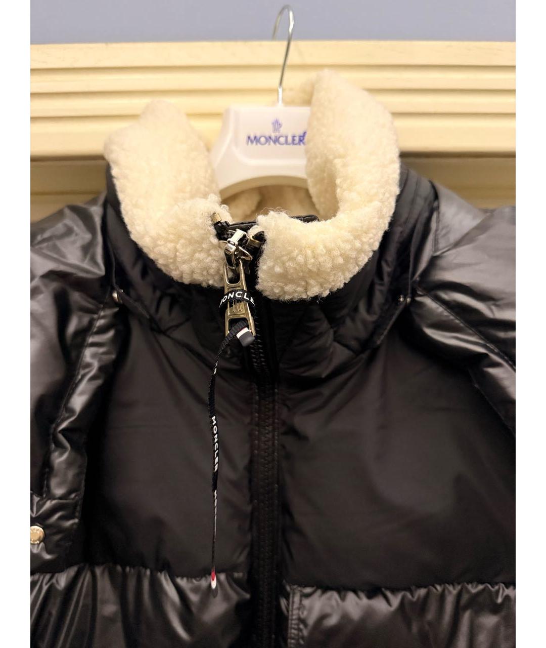 MONCLER Черный синтетический пуховик, фото 3