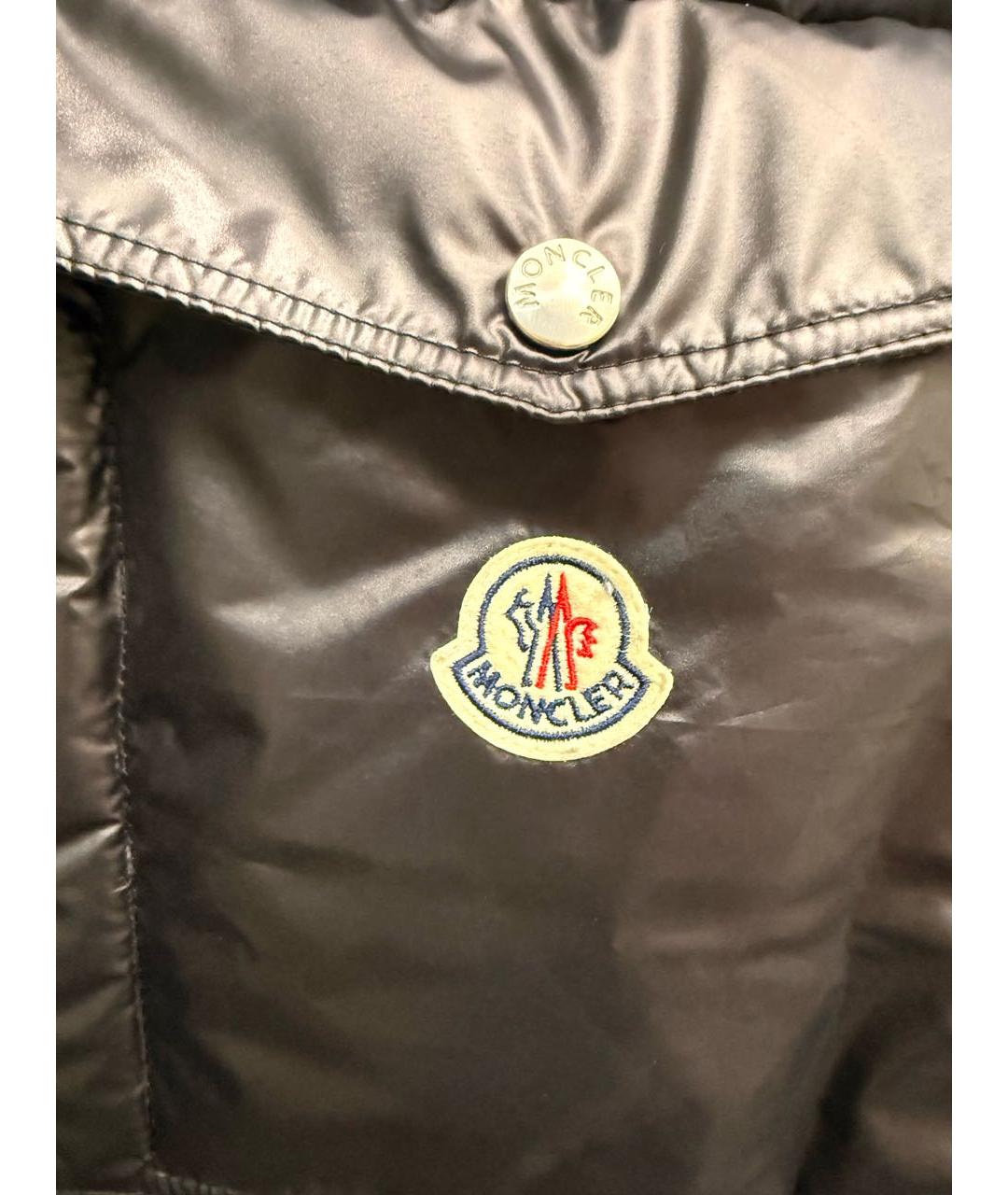 MONCLER Черный синтетический пуховик, фото 4