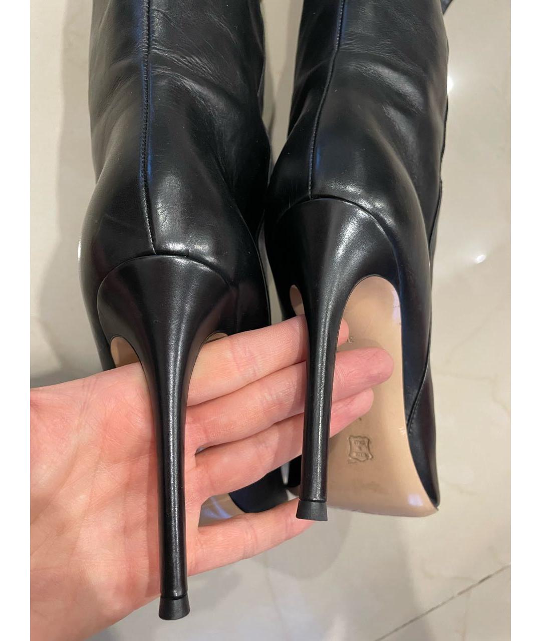 GIANVITO ROSSI Черные кожаные ботфорты, фото 4