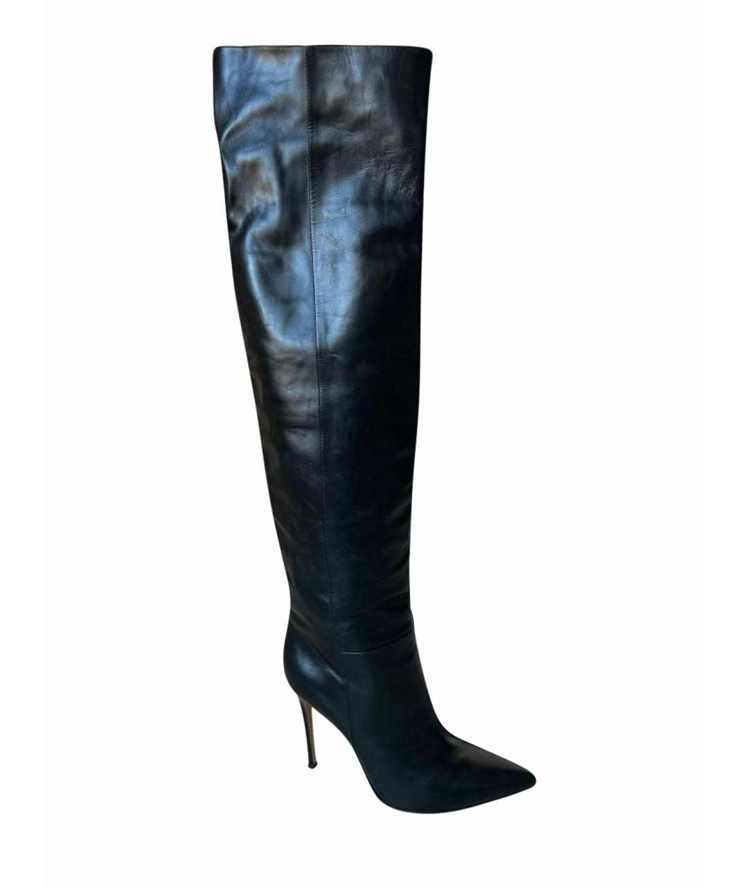 GIANVITO ROSSI Черные кожаные ботфорты, фото 1