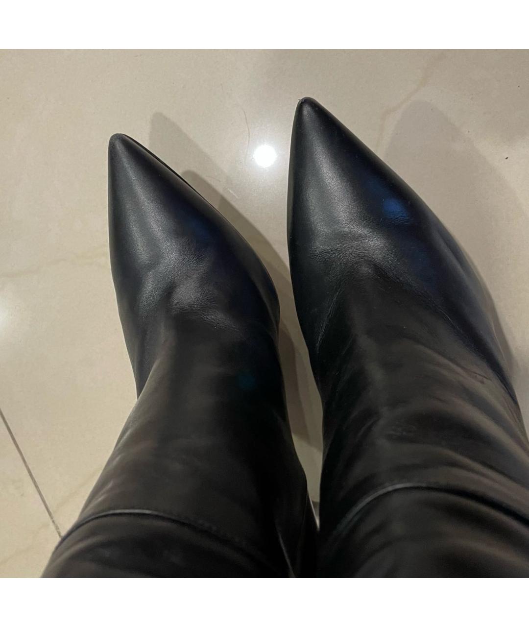 GIANVITO ROSSI Черные кожаные ботфорты, фото 3