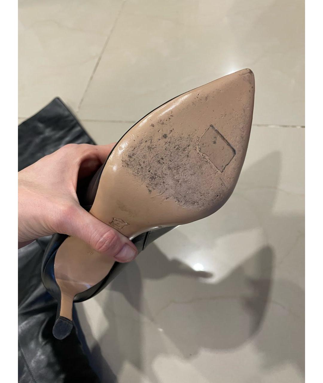 GIANVITO ROSSI Черные кожаные ботфорты, фото 8