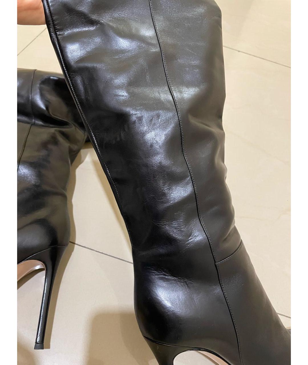 GIANVITO ROSSI Черные кожаные ботфорты, фото 6