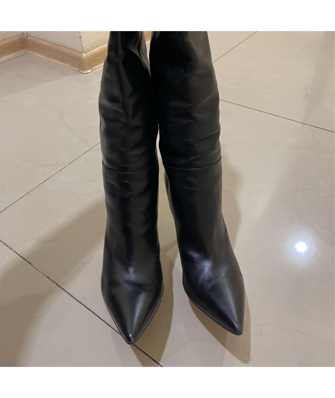 GIANVITO ROSSI Черные кожаные ботфорты, фото 2