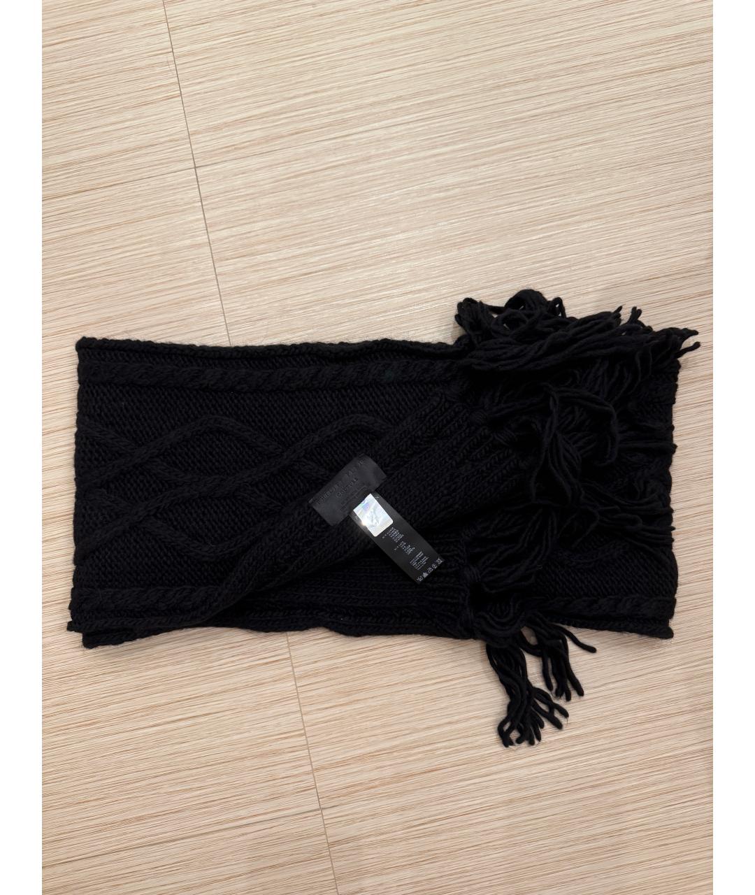PHILIPP PLEIN Черный шерстяной шарф, фото 2