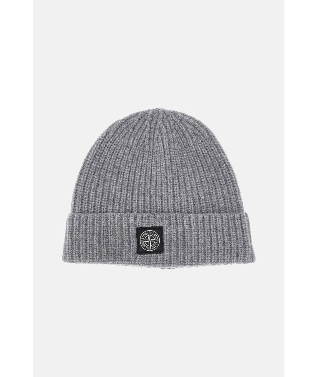 STONE ISLAND Серая шерстяная шапка, фото 2