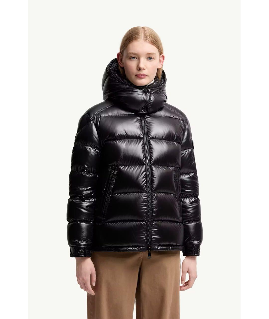 MONCLER Черный пуховик, фото 2