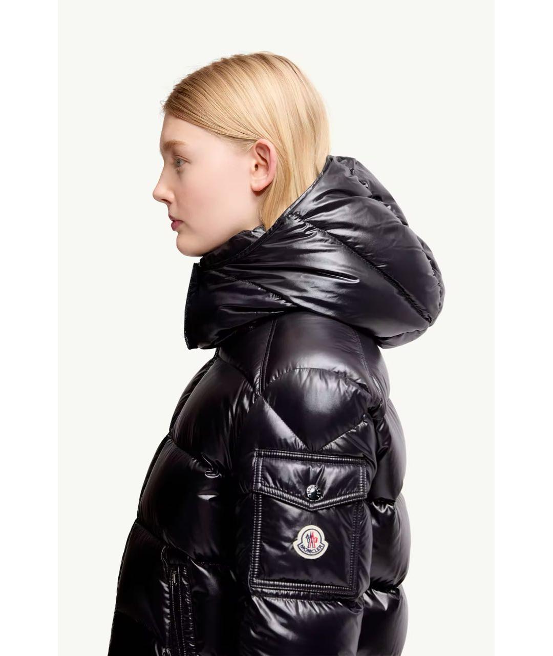 MONCLER Черный пуховик, фото 6