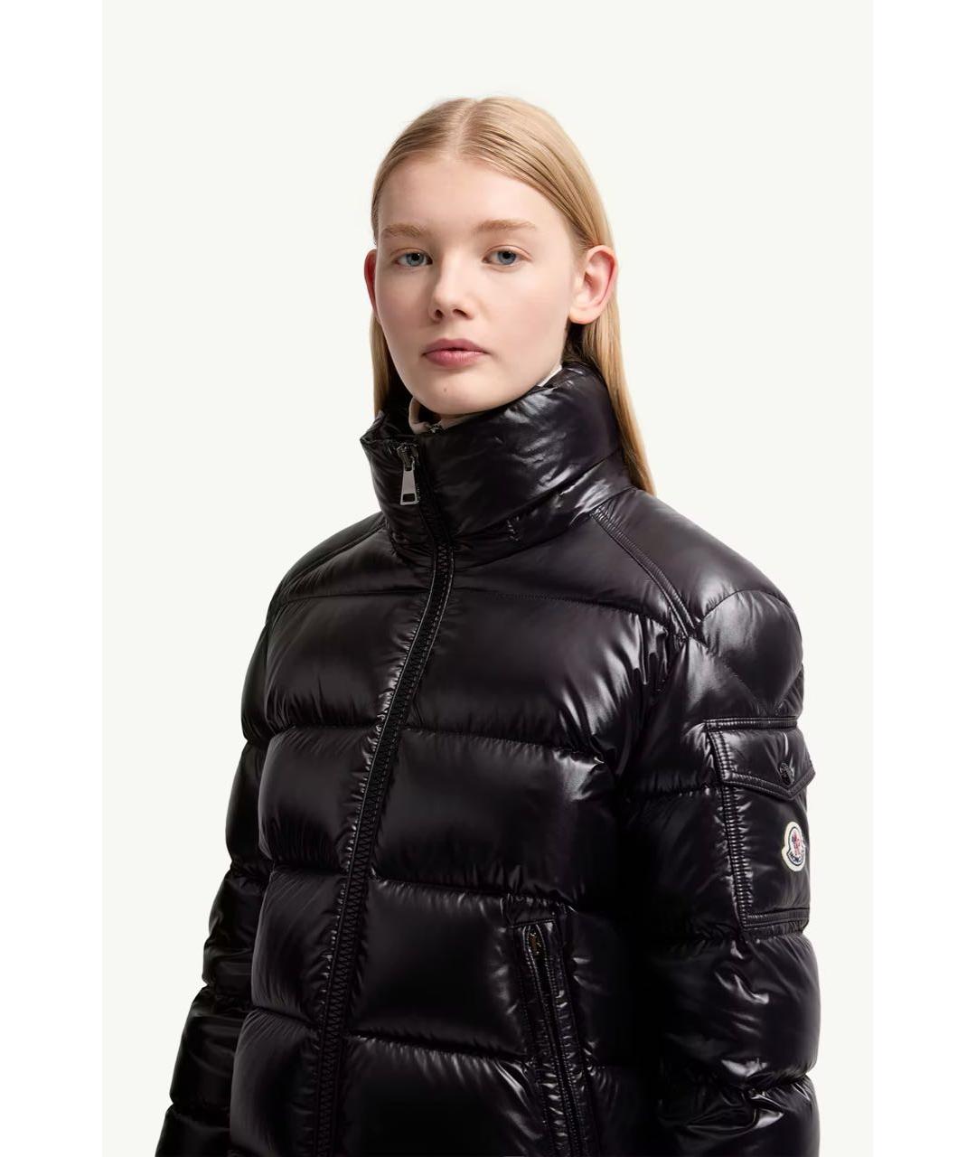MONCLER Черный пуховик, фото 4