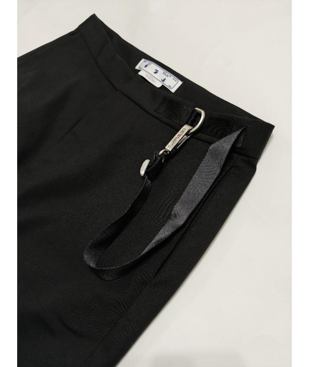 OFF-WHITE Черные хлопковые повседневные брюки, фото 3