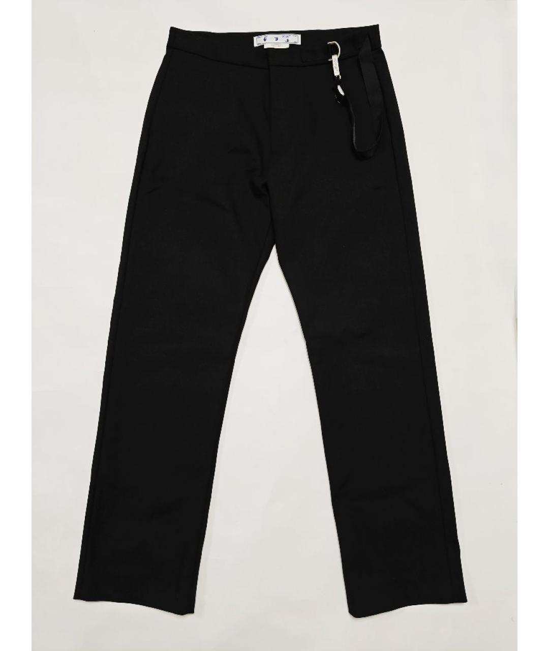 OFF-WHITE Черные хлопковые повседневные брюки, фото 10