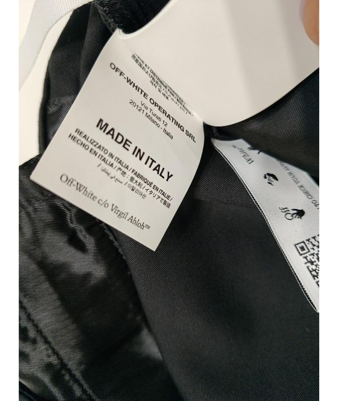 OFF-WHITE Черные хлопковые повседневные брюки, фото 7
