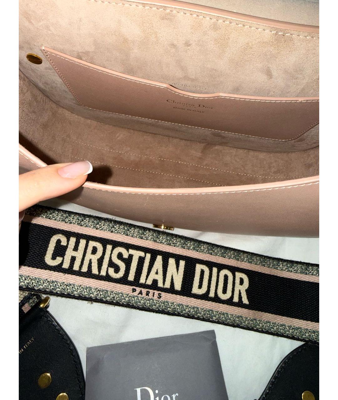 CHRISTIAN DIOR Бежевая кожаная сумка через плечо, фото 3