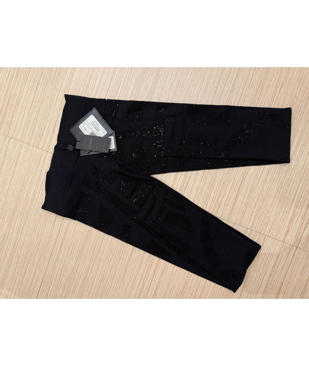 PHILIPP PLEIN Черные вискозные леггинсы и велосипедки, фото 4