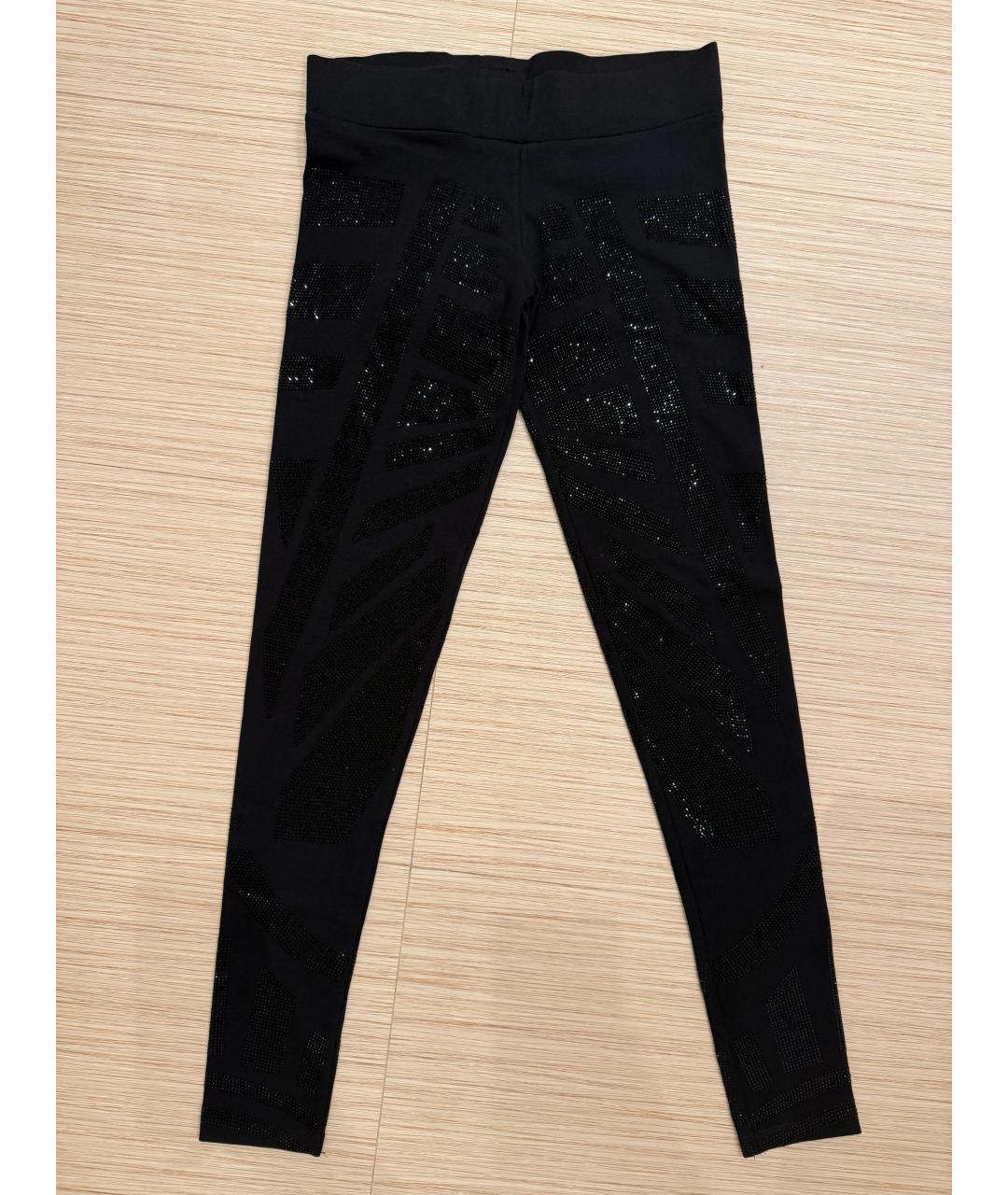 PHILIPP PLEIN Черные вискозные леггинсы и велосипедки, фото 7