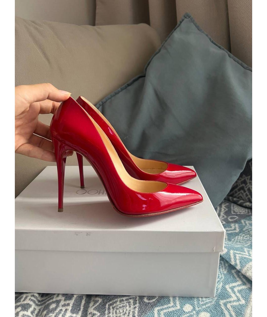 CHRISTIAN LOUBOUTIN Красные туфли из лакированной кожи, фото 6