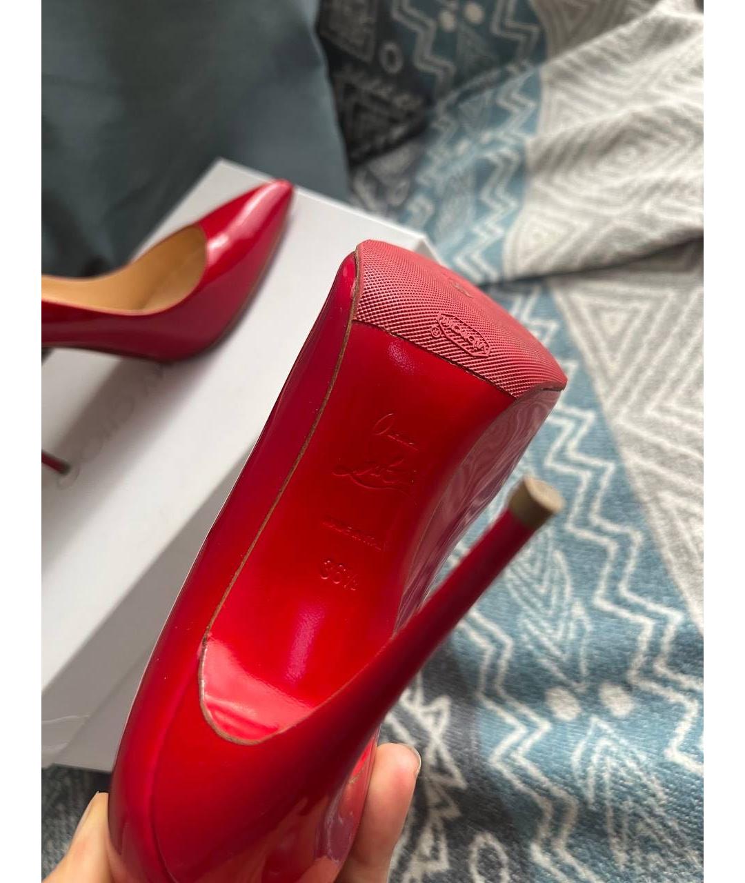 CHRISTIAN LOUBOUTIN Красные туфли из лакированной кожи, фото 5