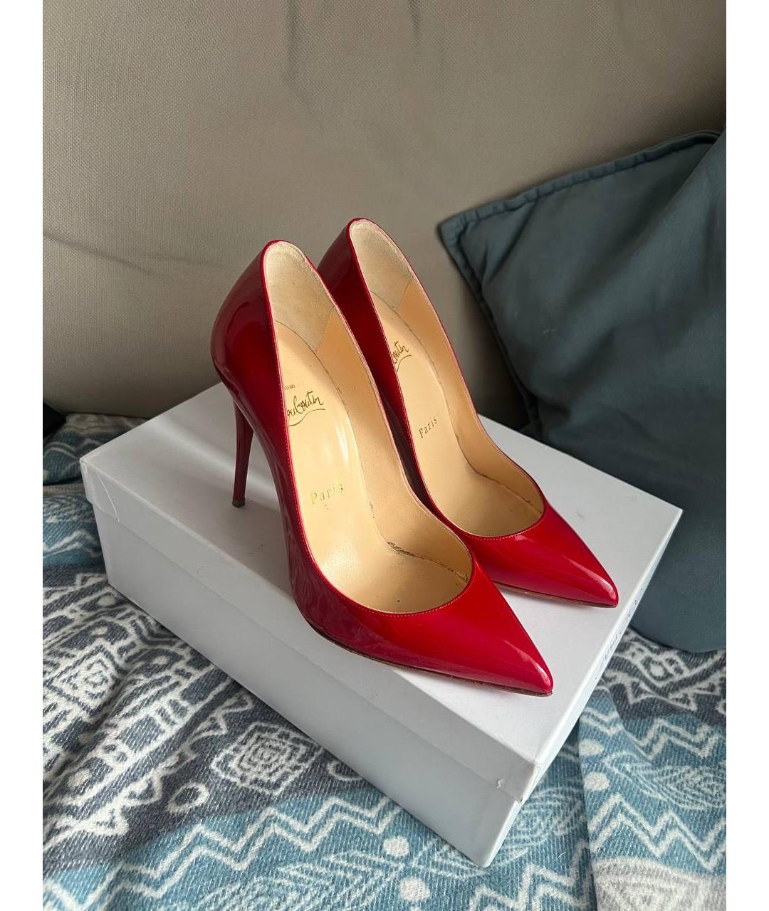 CHRISTIAN LOUBOUTIN Красные туфли из лакированной кожи, фото 3