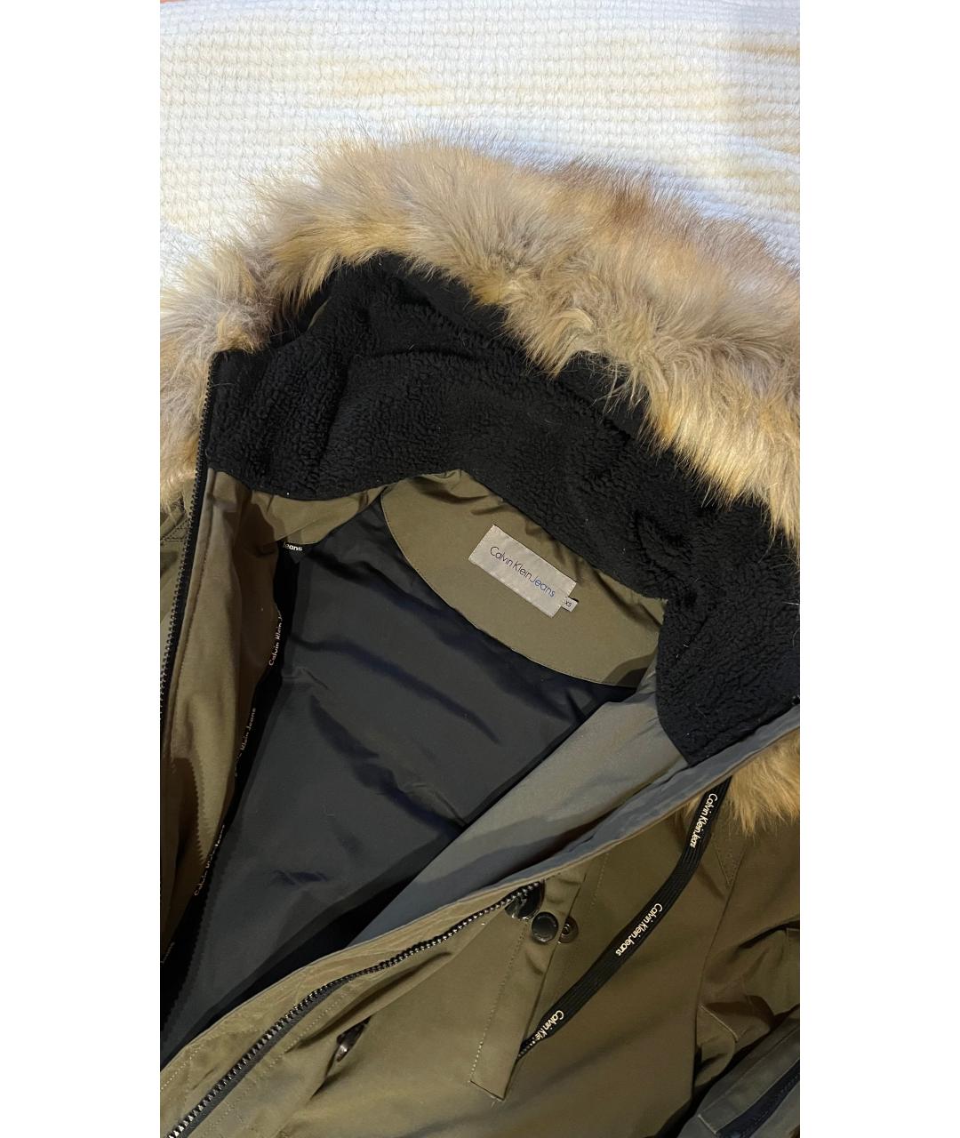 CALVIN KLEIN Хаки полиэстеровая парка, фото 2