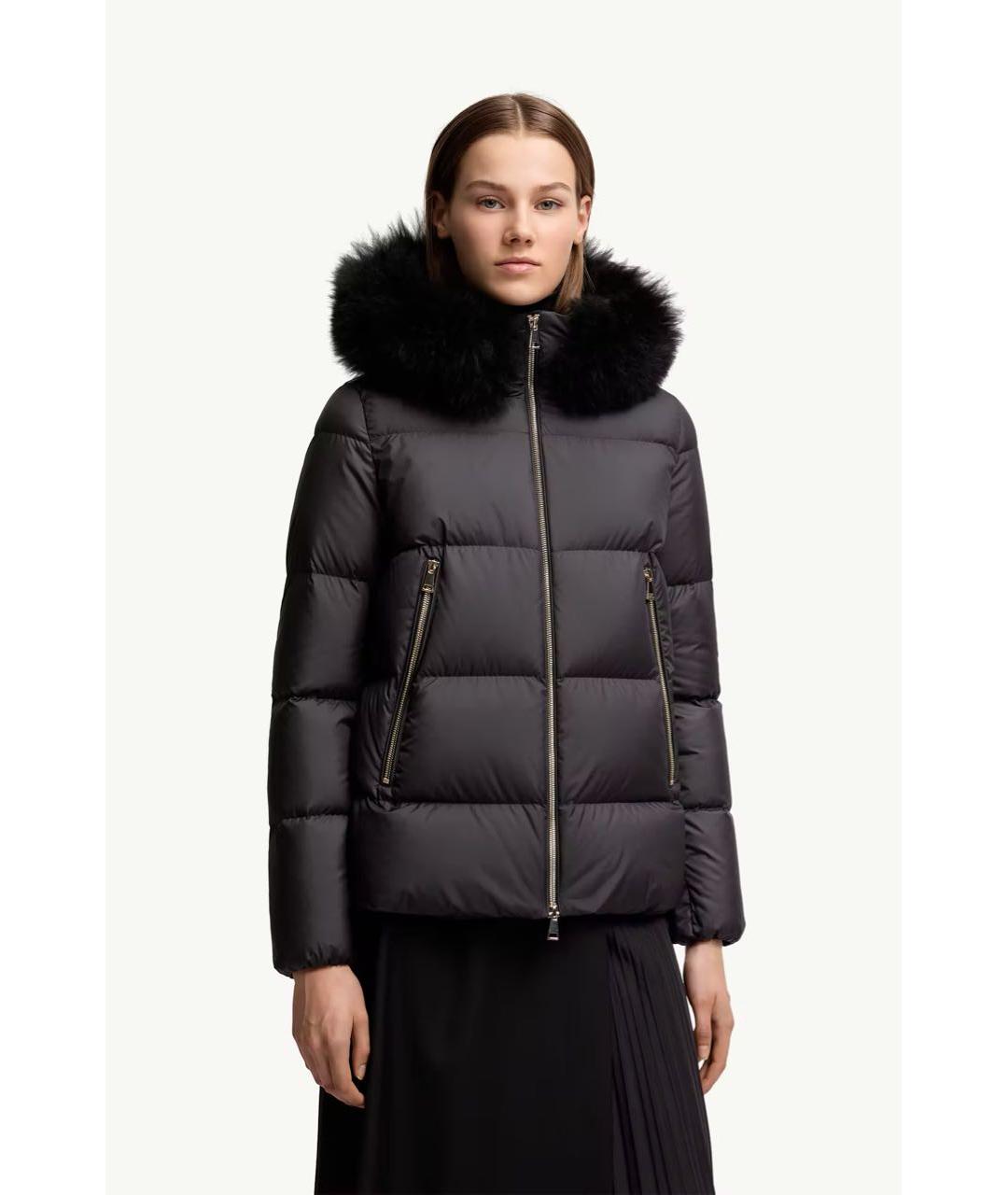 MONCLER Черный пуховик, фото 2