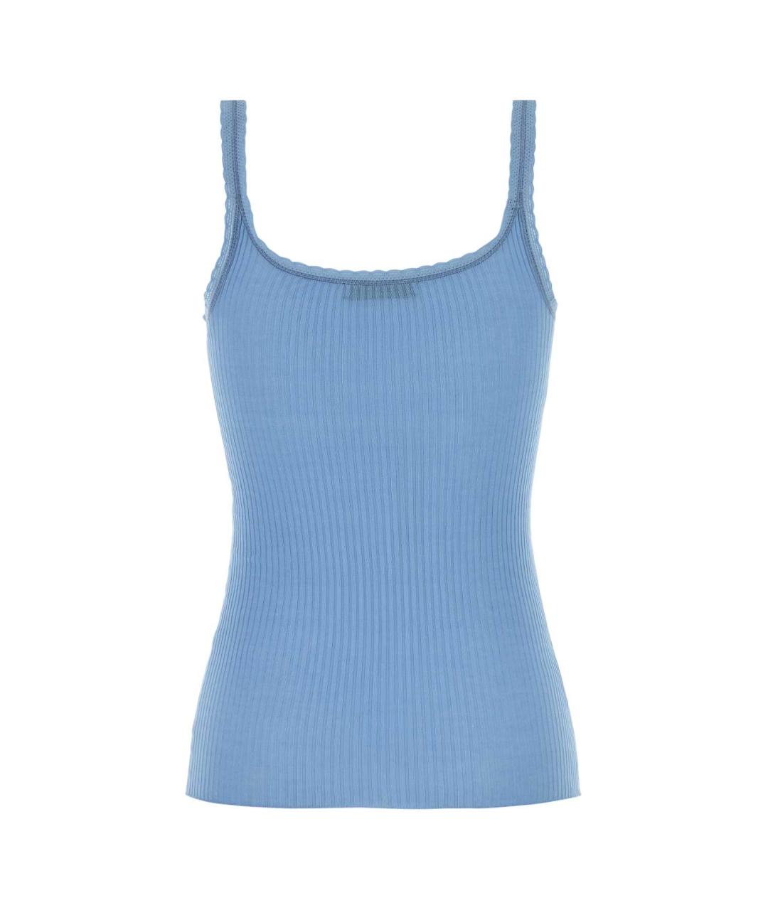 PRADA Голубая хлопковая майка, фото 2