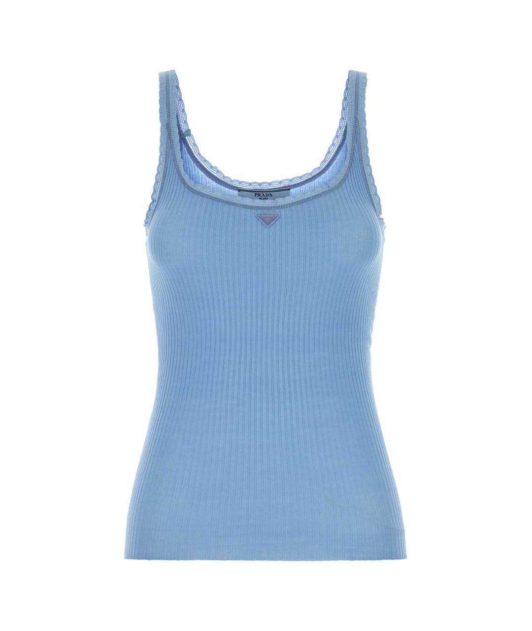 PRADA Голубая хлопковая майка, фото 1