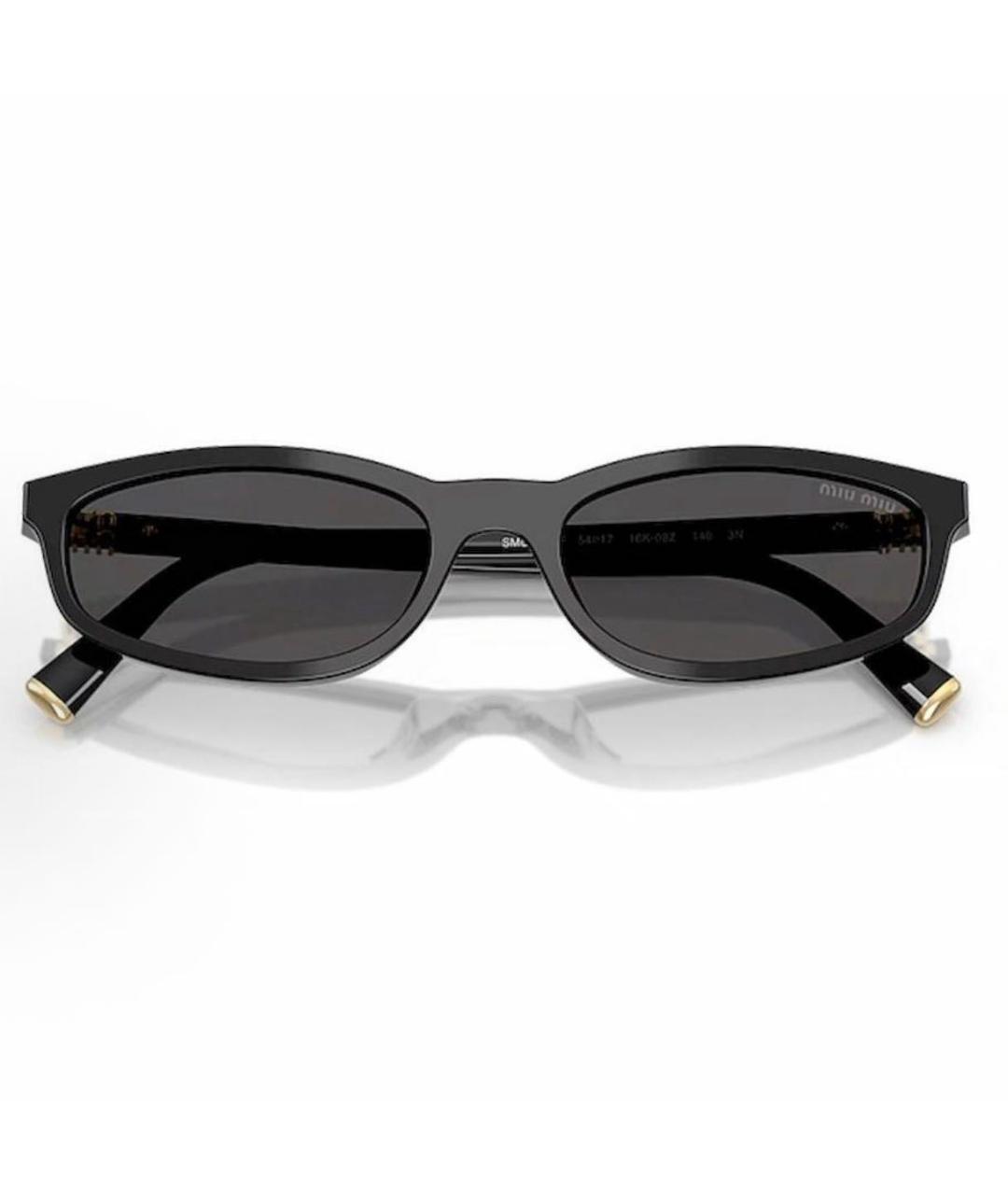 MIU MIU Черные пластиковые солнцезащитные очки, фото 3