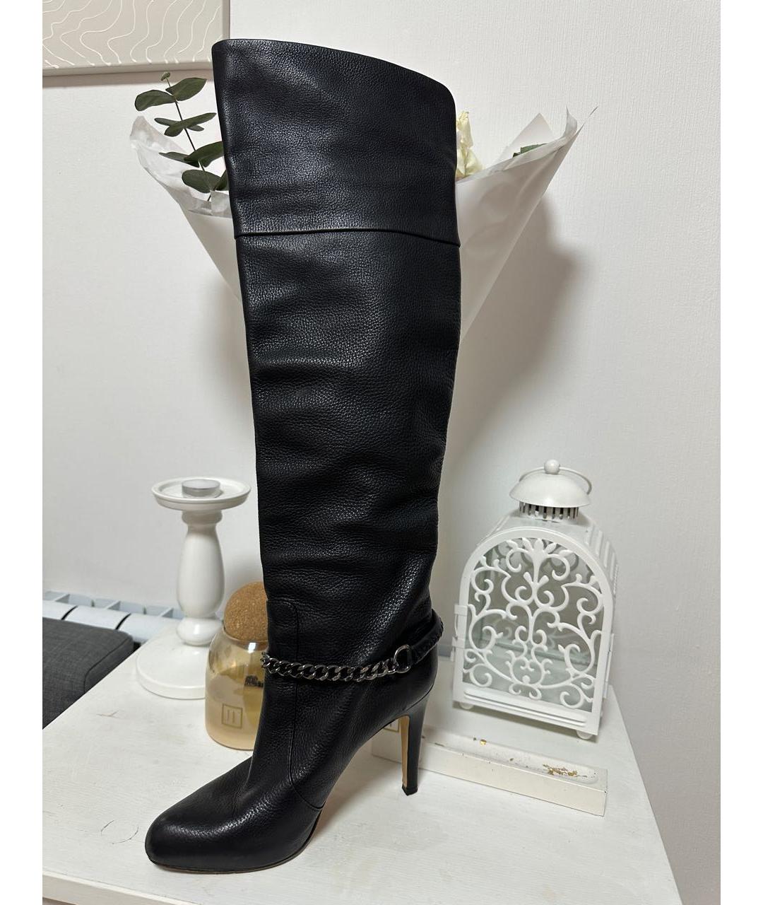 GIANVITO ROSSI Черные кожаные ботфорты, фото 2