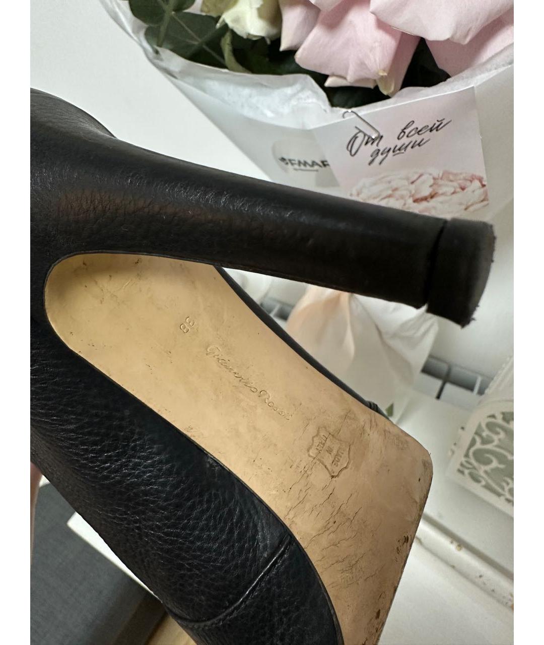 GIANVITO ROSSI Черные кожаные ботфорты, фото 3