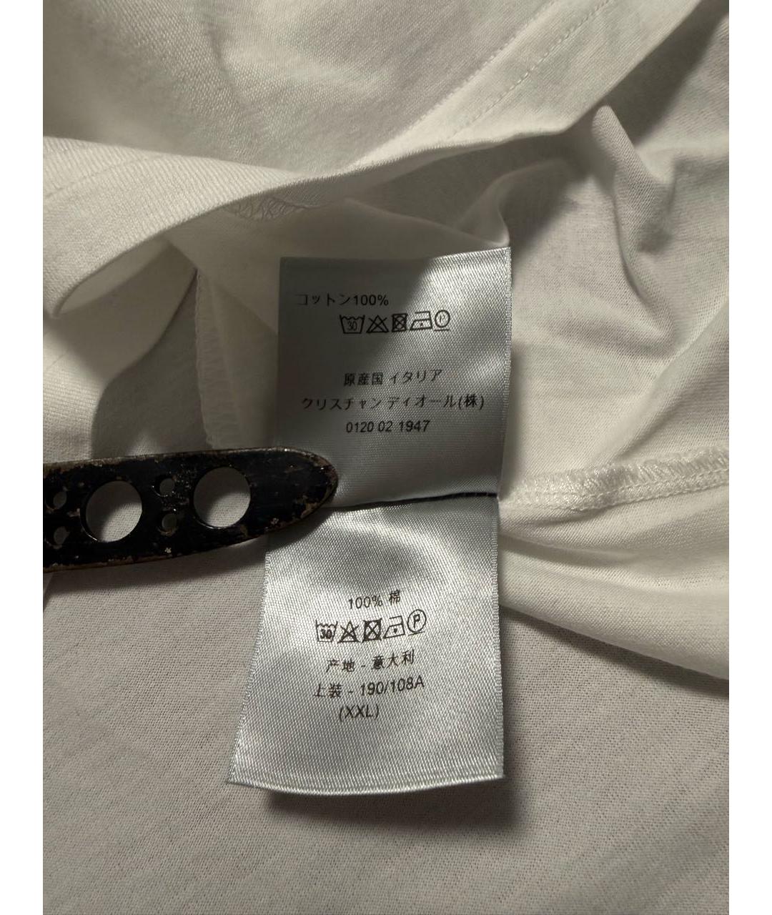 CHRISTIAN DIOR Белая хлопковая футболка, фото 5