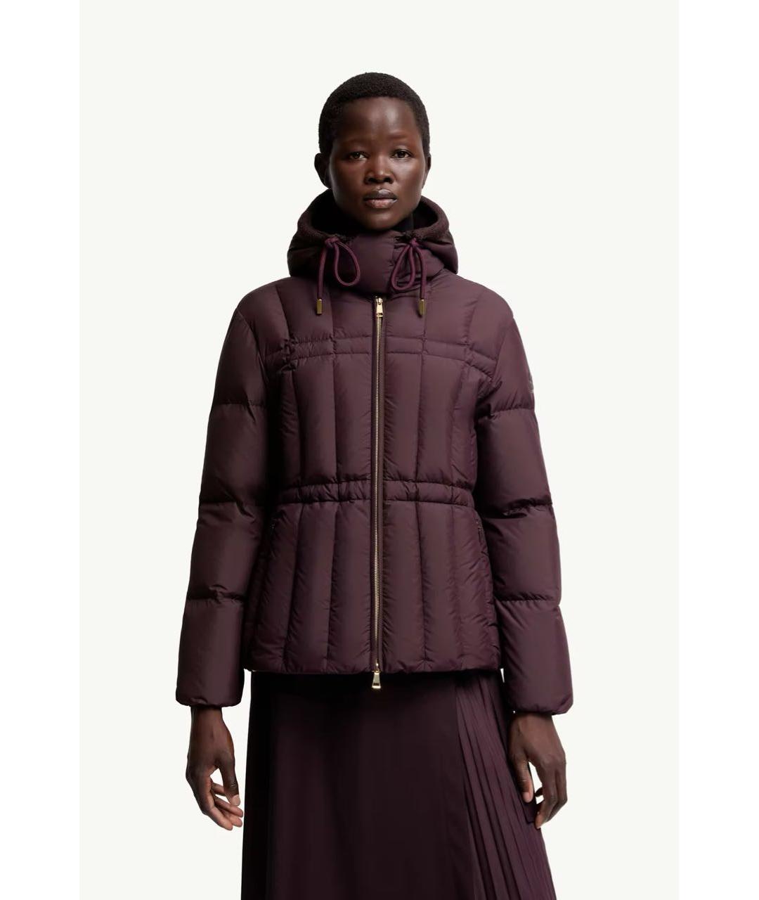 MONCLER Бордовый пуховик, фото 2