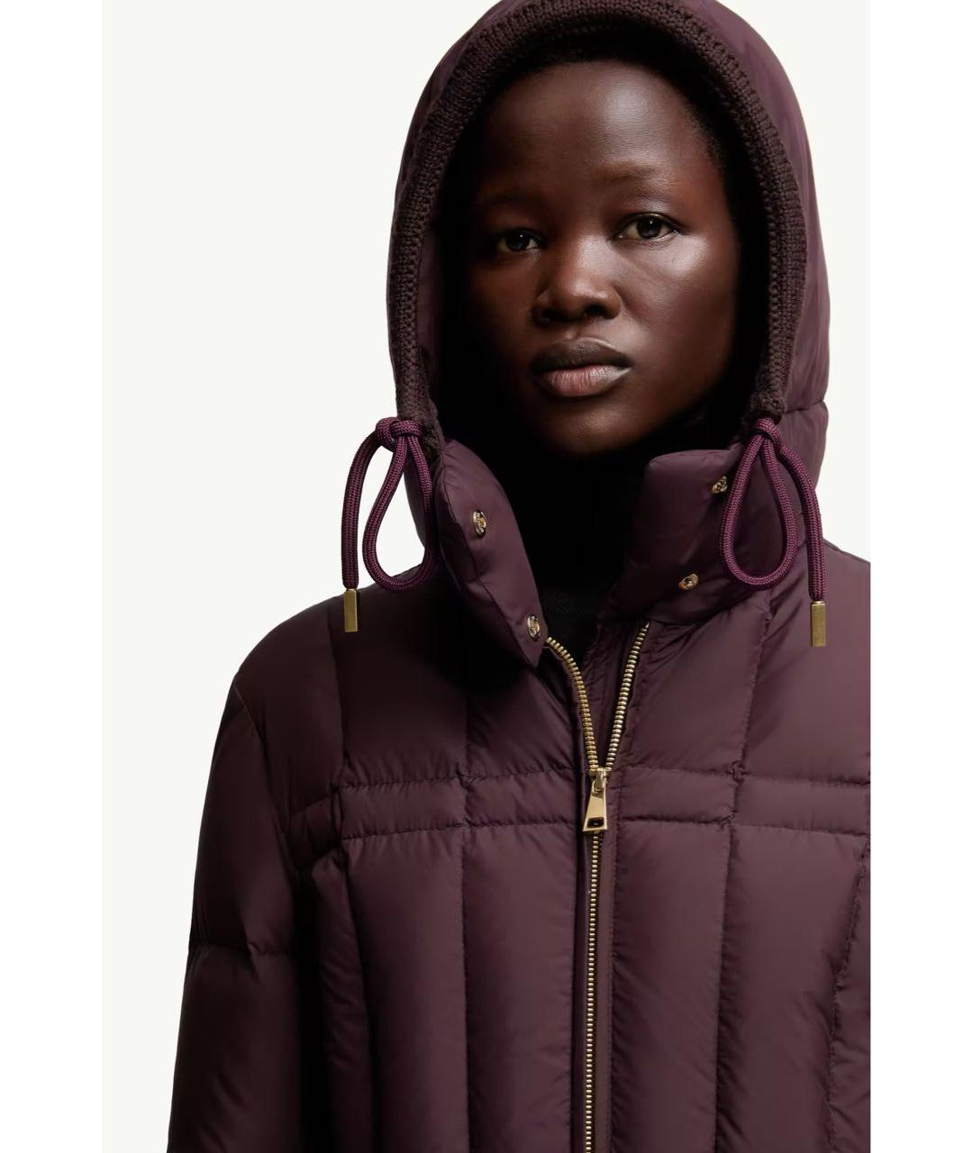 MONCLER Бордовый пуховик, фото 4