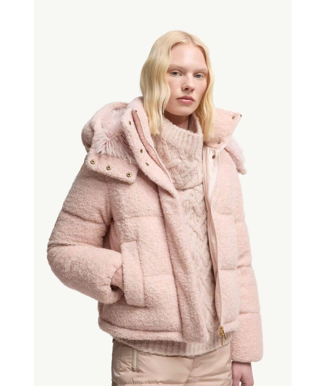 MONCLER Розовый пуховик, фото 4