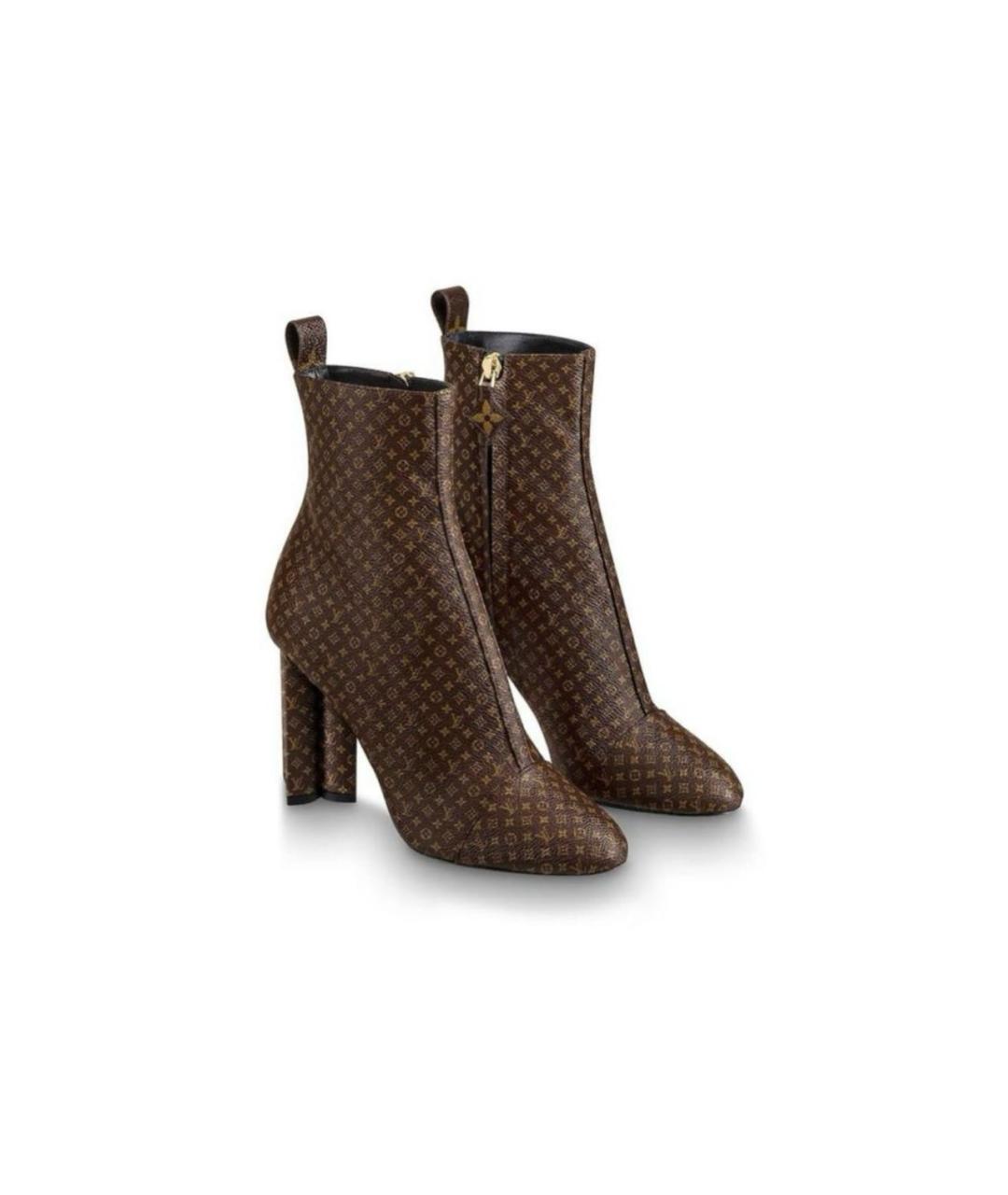 LOUIS VUITTON Коричневые кожаные ботильоны, фото 8