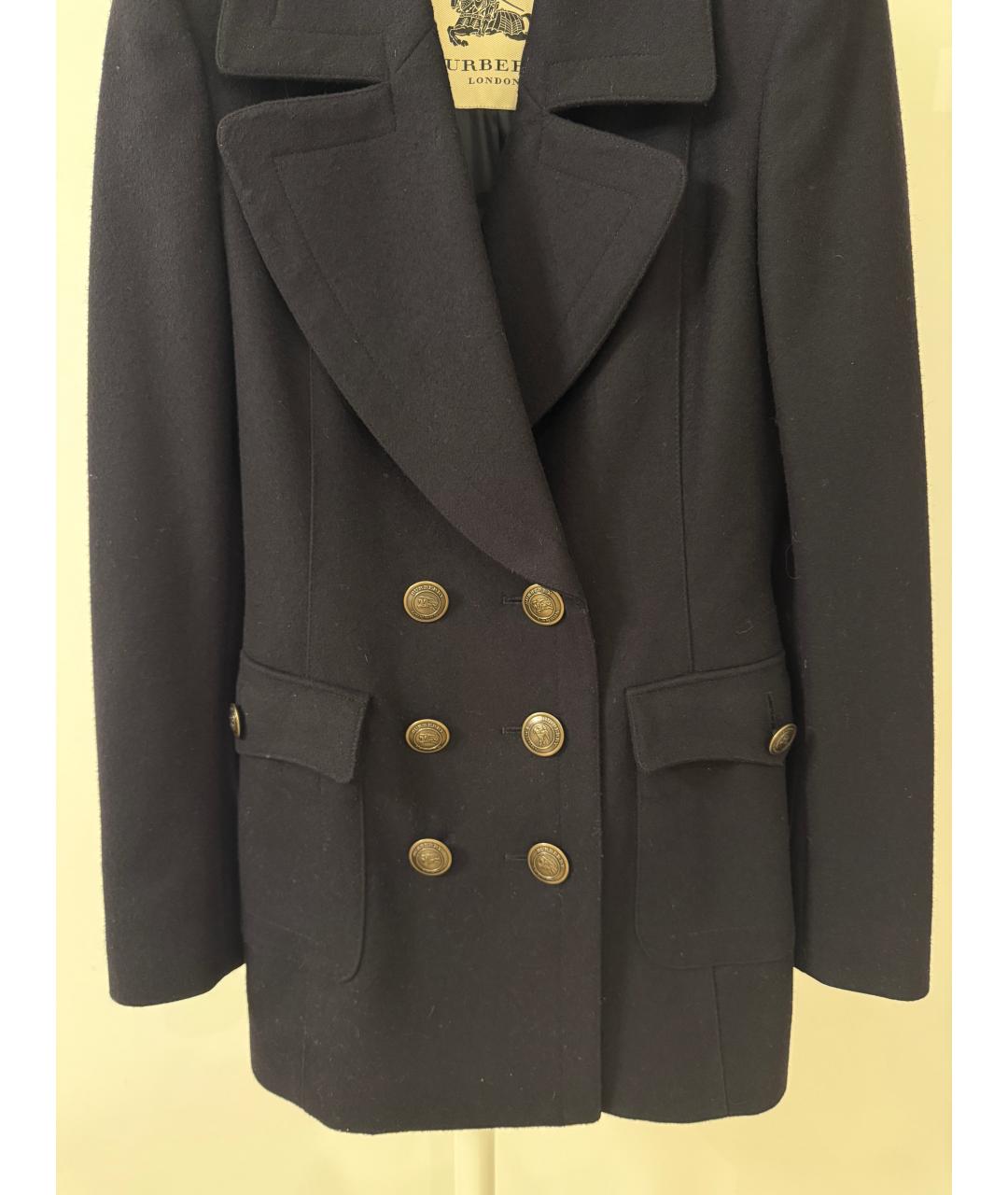 BURBERRY Черное шерстяное пальто, фото 4
