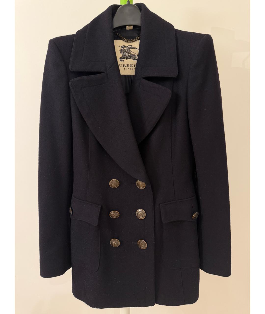 BURBERRY Черное шерстяное пальто, фото 5