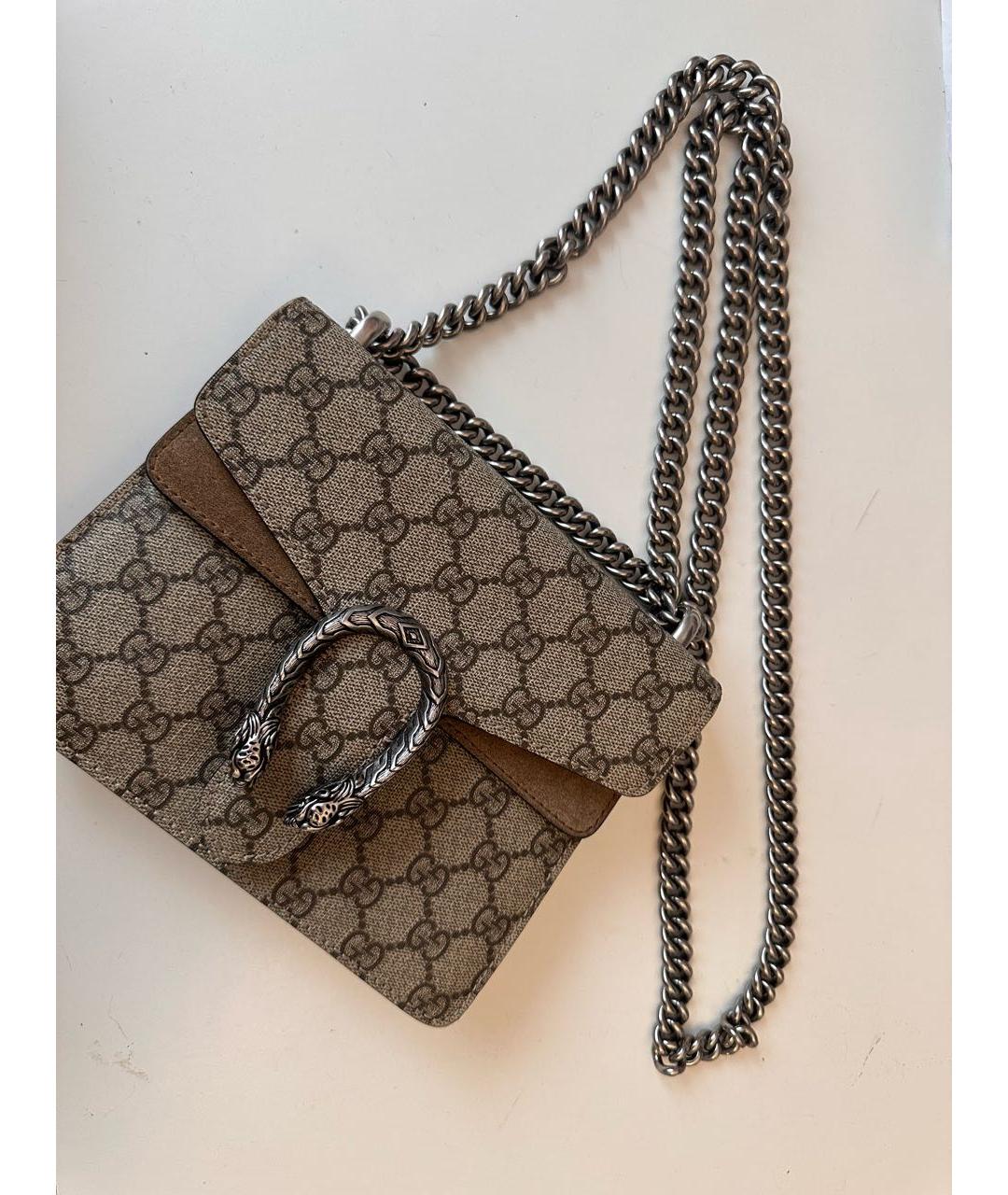 GUCCI Коричневая кожаная сумка через плечо, фото 6