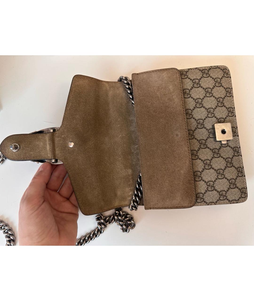 GUCCI Коричневая кожаная сумка через плечо, фото 5