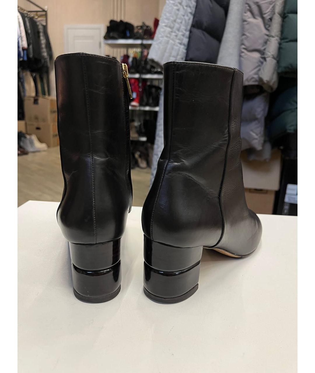 FERRAGAMO Коричневые кожаные ботильоны, фото 4