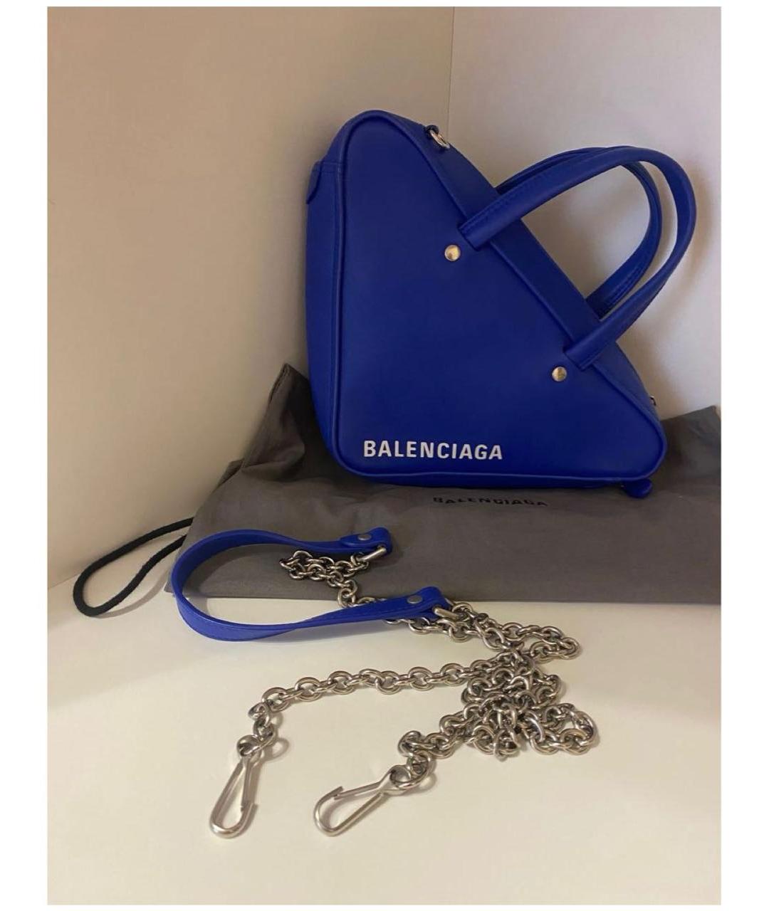 BALENCIAGA Синяя кожаная сумка через плечо, фото 2
