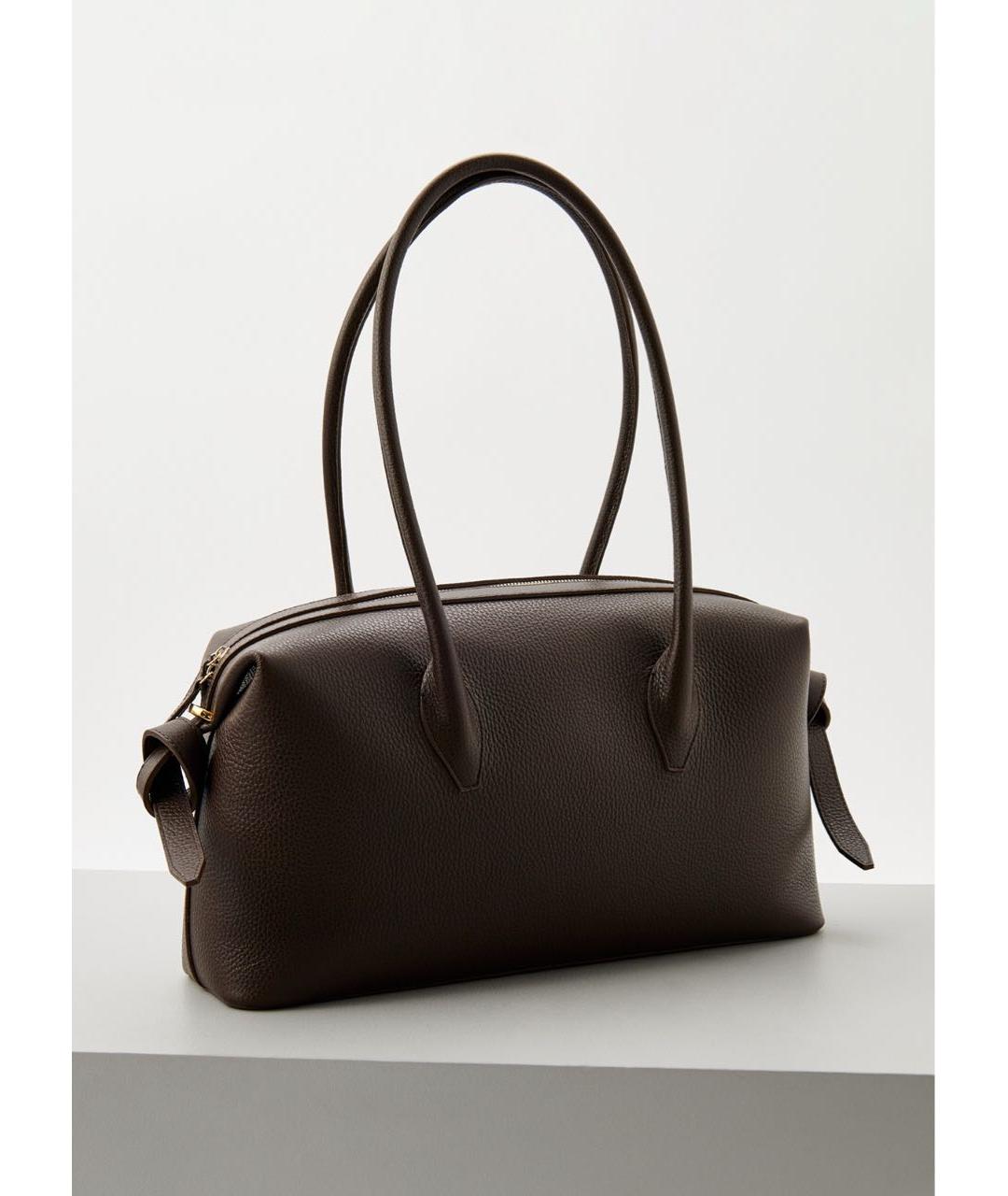 YUZEFI Коричневая кожаная сумка тоут, фото 5