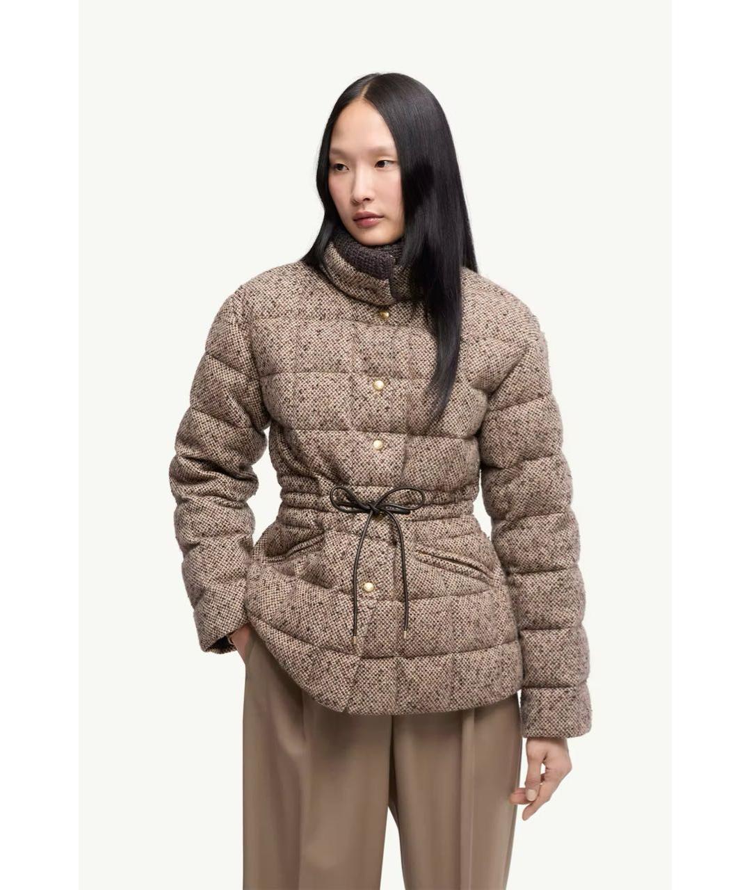 MONCLER Коричневый пуховик, фото 2