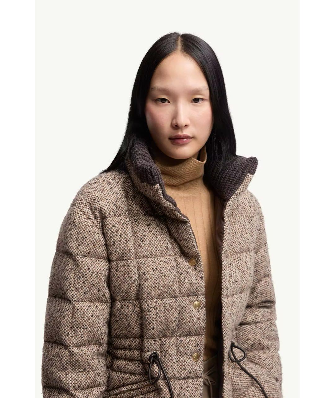 MONCLER Коричневый пуховик, фото 4