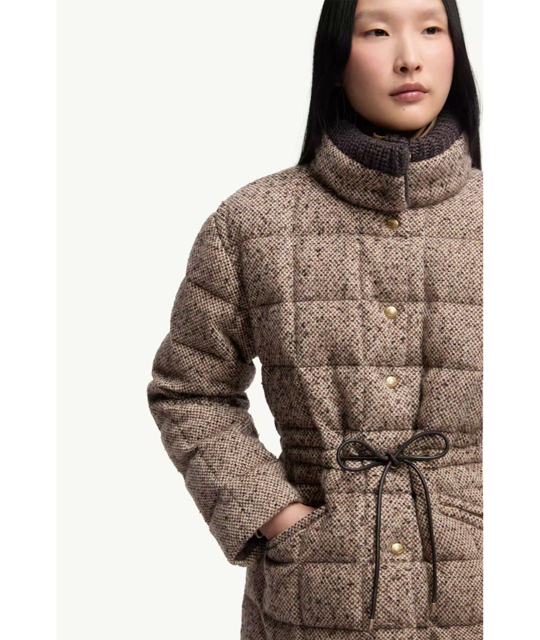 MONCLER Коричневый пуховик, фото 5